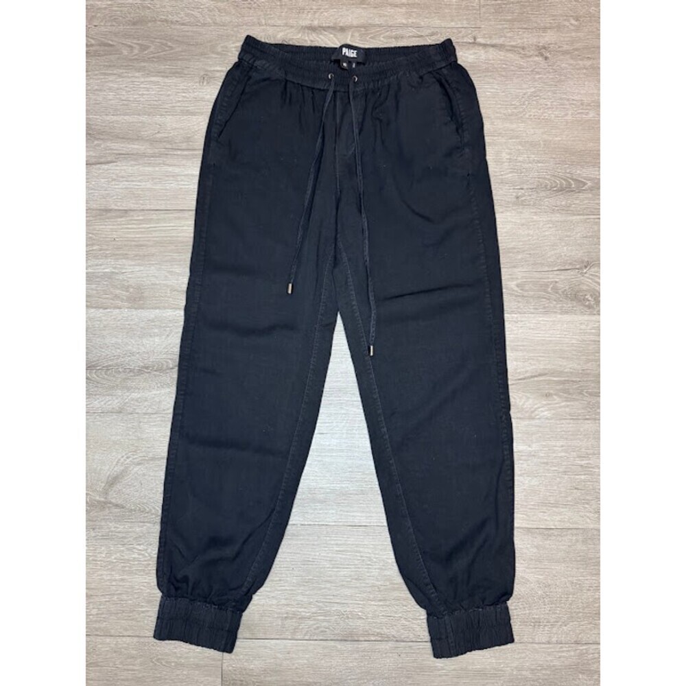 Black Jogger Pants Drawstring Elastic Waist Casual XS